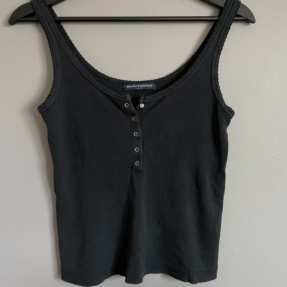 Brandy Melville Half Button Up Tank Top